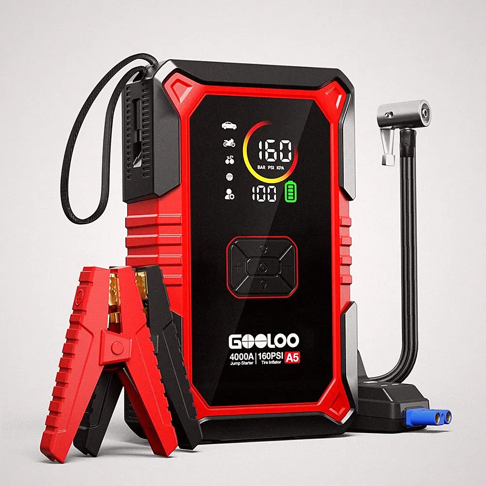 GOOLOO A5 Jump Starter with Air Compressor, 4000A Car Battery Red