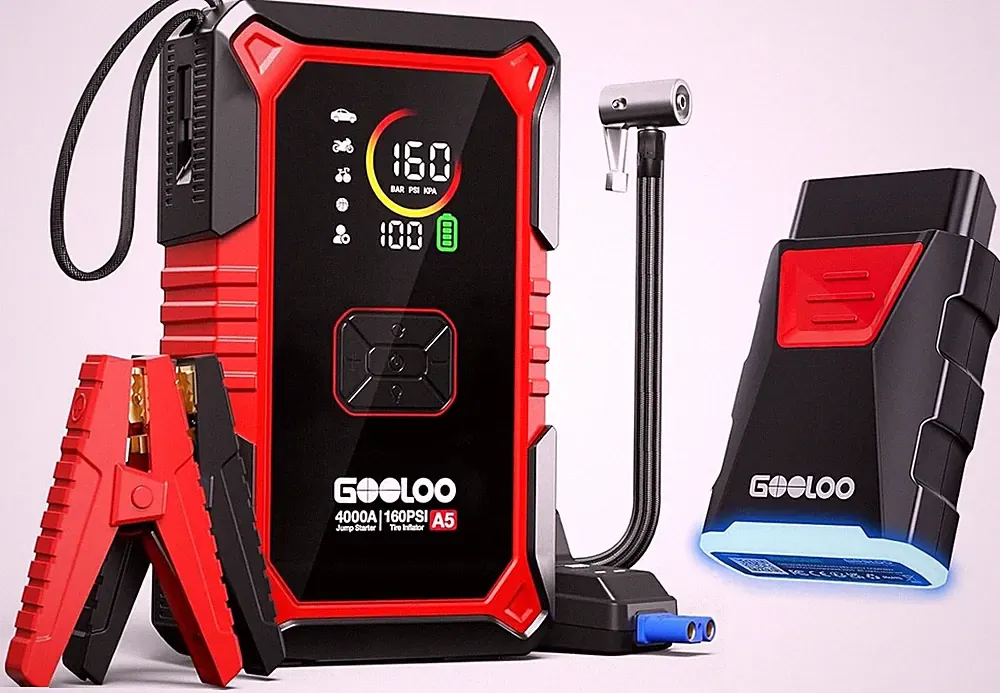 GOOLOO A5 Jump Starter with Air Compressor , DS200 OBD2 Scanner Diagnostic Tool